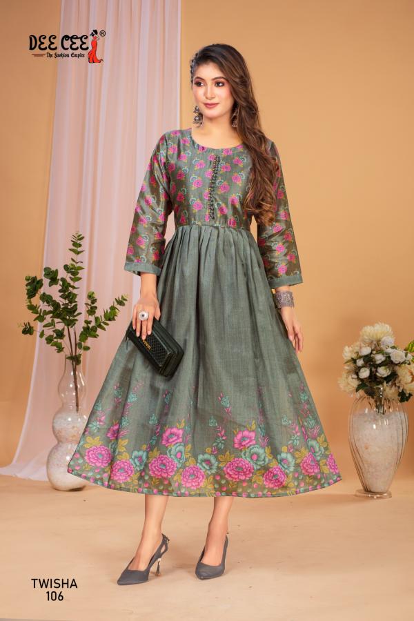 Deecee Twisha Digital Printed Flared Long Kurtis Collection